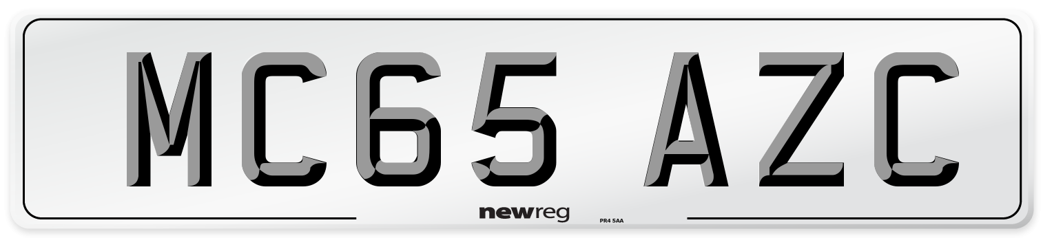 MC65 AZC Number Plate from New Reg